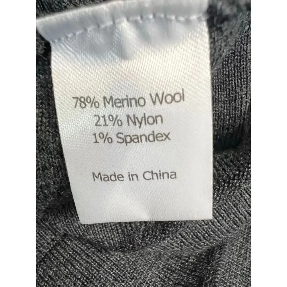 La Ligne Womens Gray Merino Wool Blend Long Sleeve Pleated Dress Medium NWOT